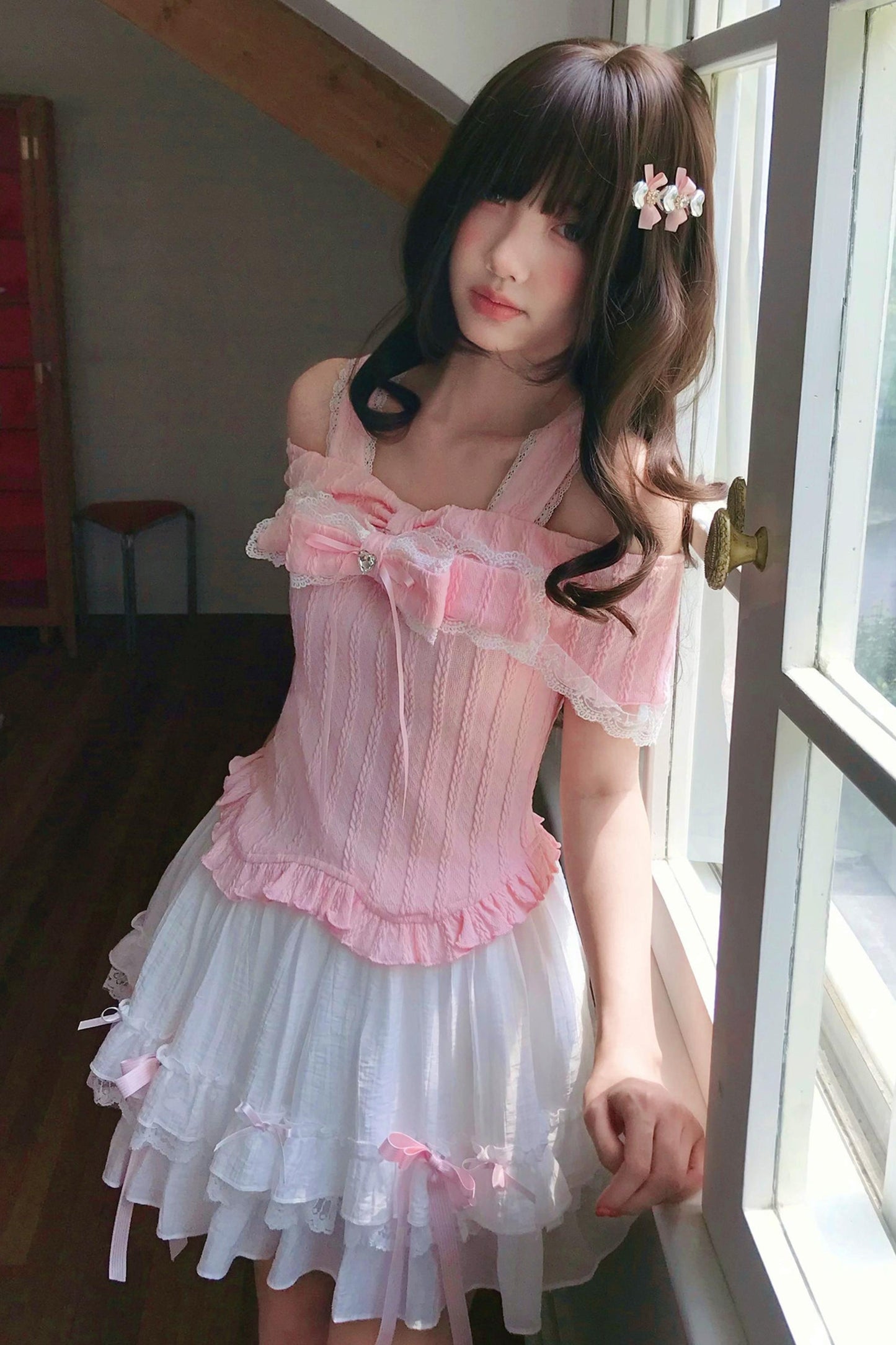 Top estilo muñeca princesa de leche