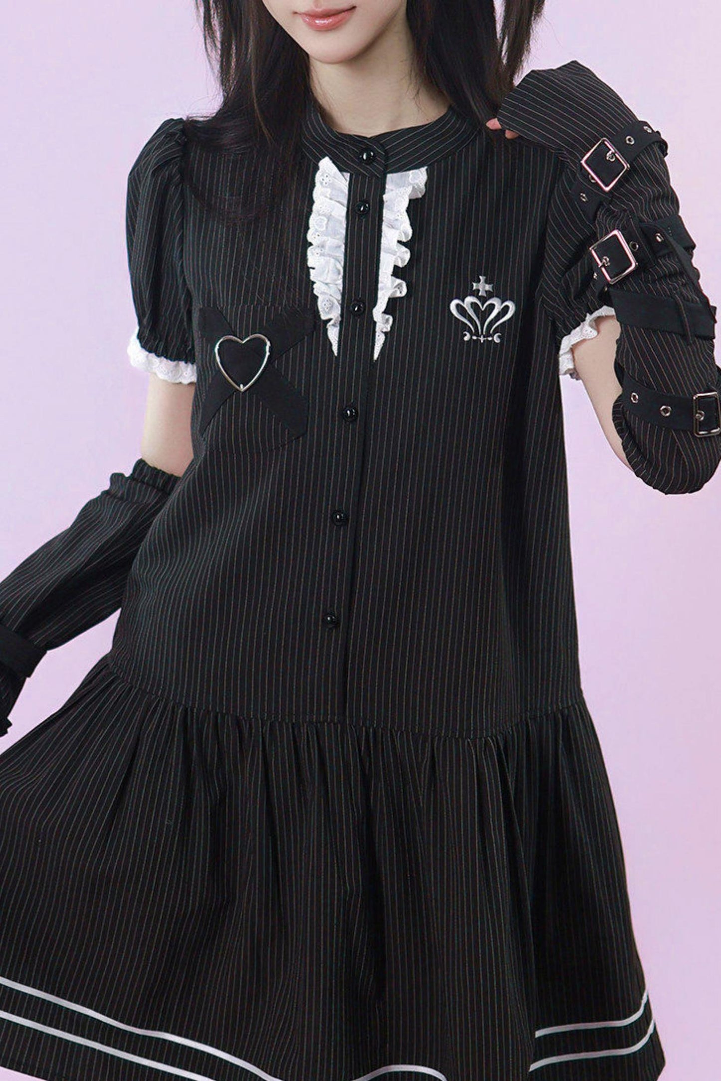 ハートリボンサブカル制服ワンピース