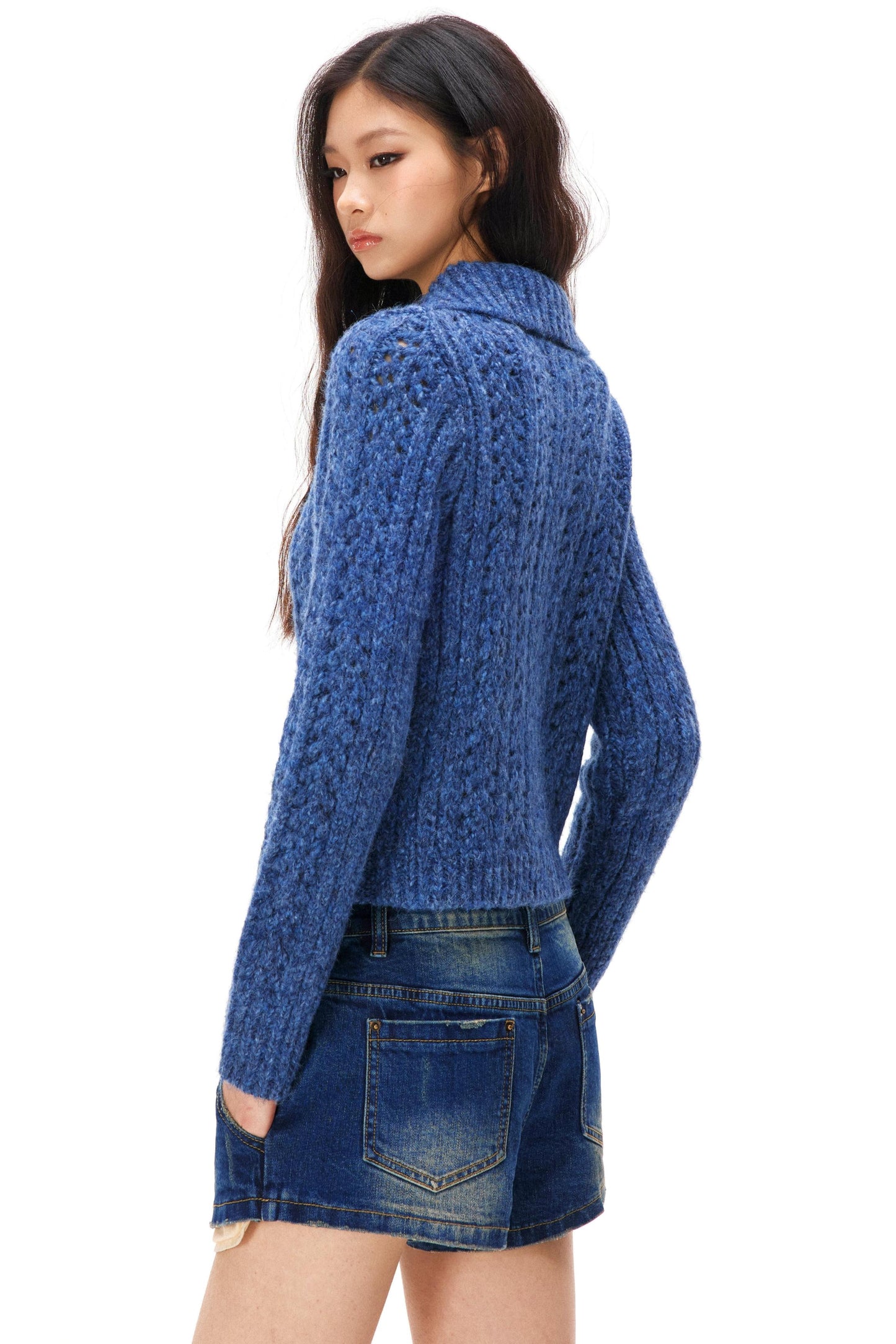 Y2Kハロウアウトニットカーディガン