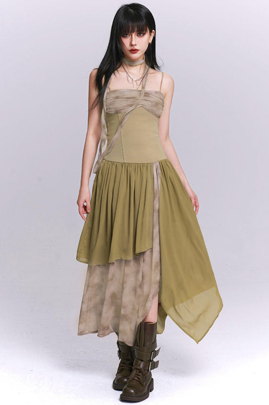 ダークキャミソールイレギュラードレス