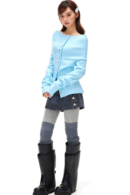 Off-Shoulder Knit Sweater