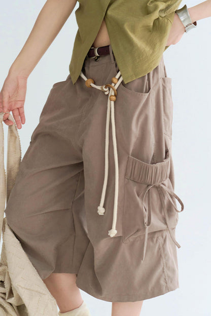 ルーズフィットクロップドカーゴトラウザーズパンツ
