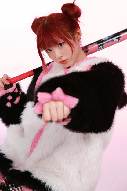 Subculture Faux Fur Panda Jacket