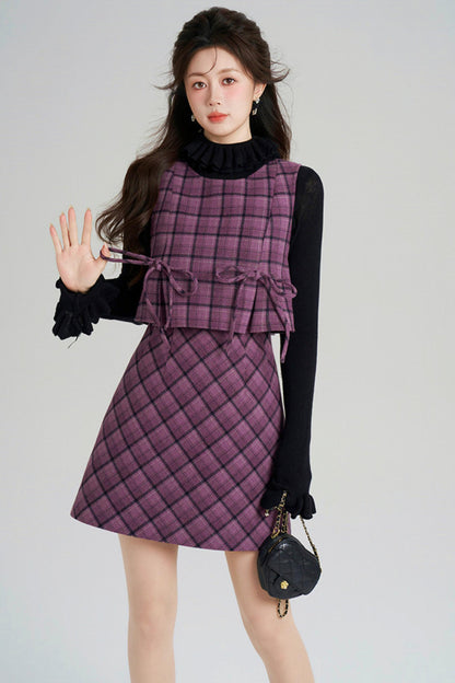 Plaid Vest Dress + Top