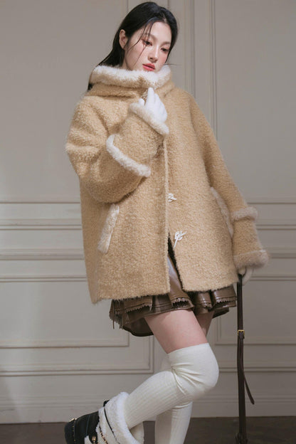 French Sweet Fur Hooded Coat