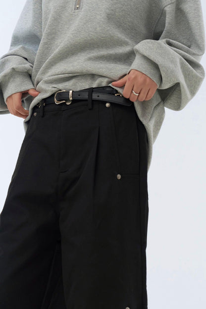 リラックスフィットプリーツレッグパンツ