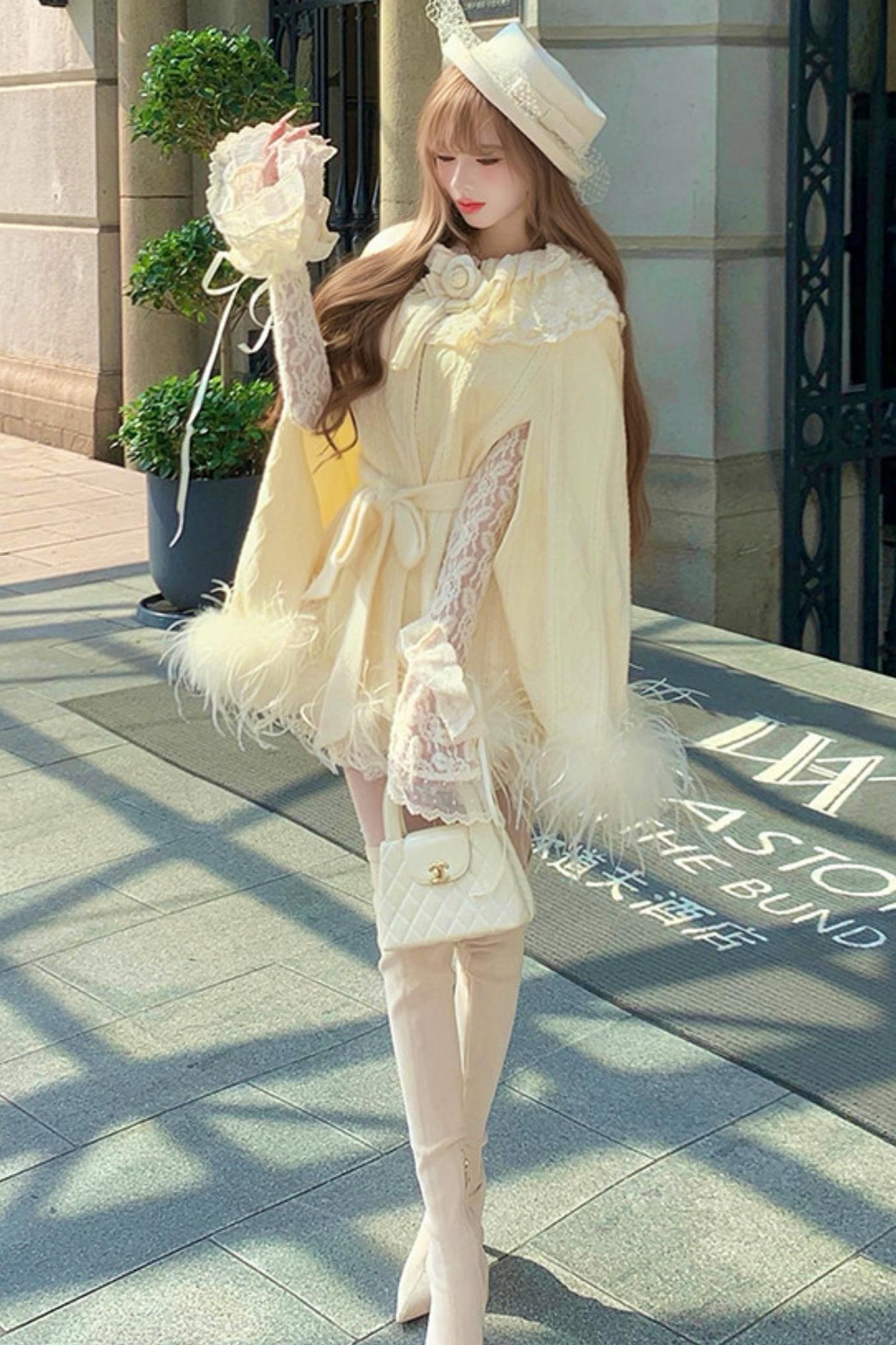 Lace Tight Flare Sleeve Hip Dress