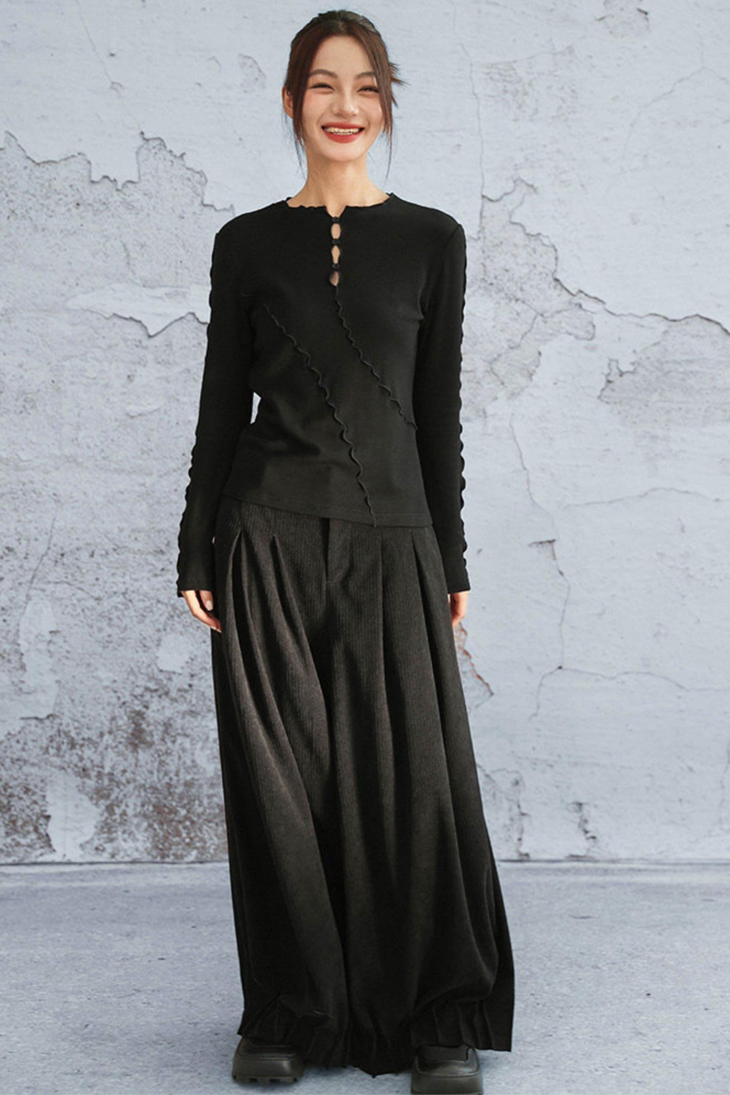 Three-dimensional corduroy pants