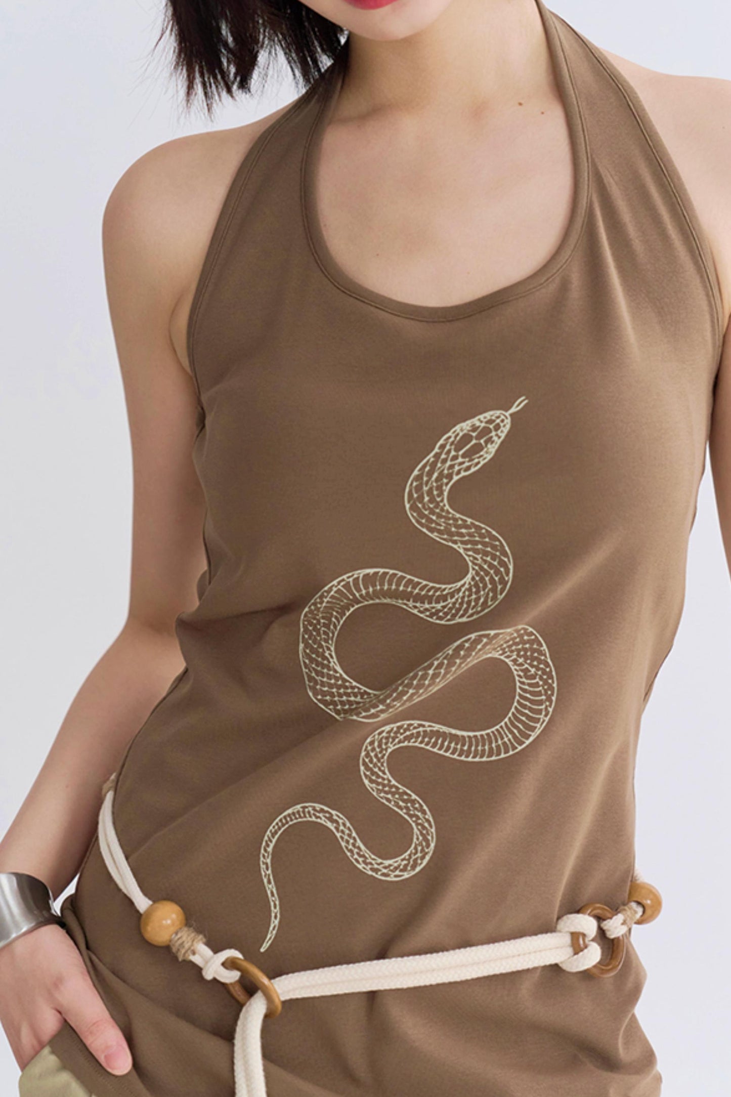 Reptile Print Backless Camisole