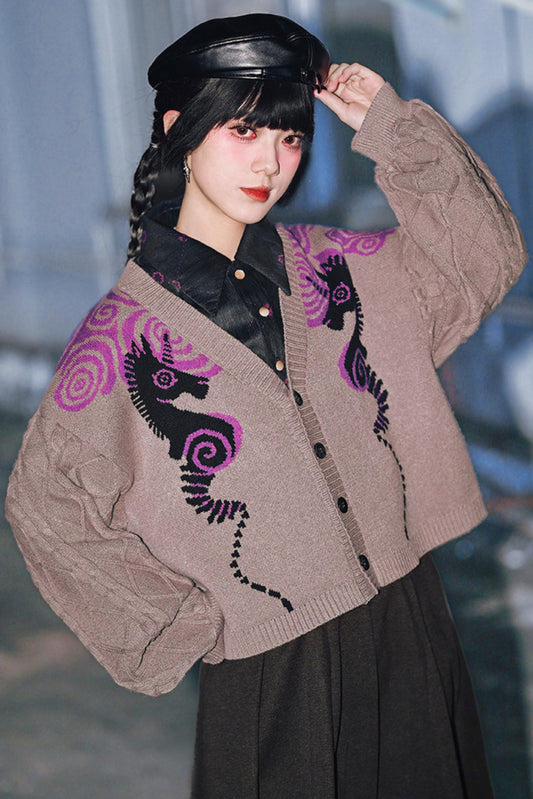 アンブライドゥルドチェスジャカードカーディガン
