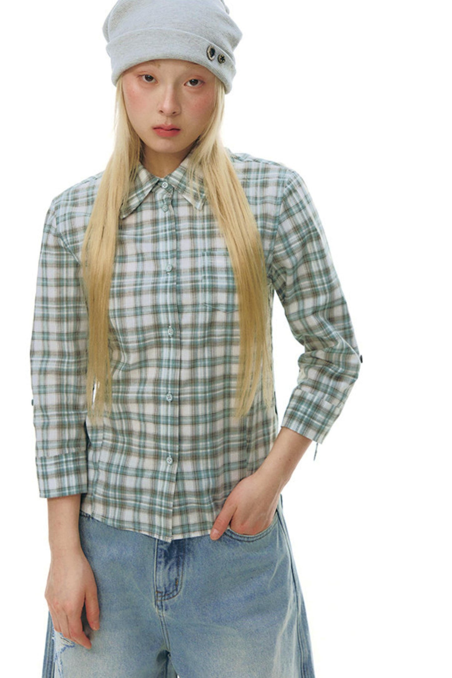 Plaid Y2K Fitted Top
