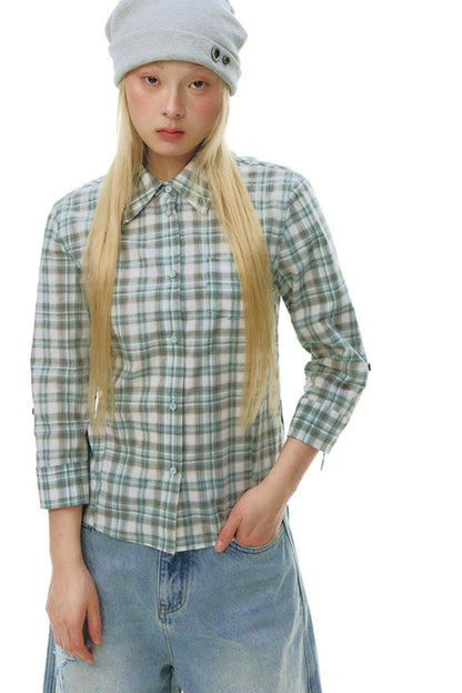 Plaid Y2K Fitted Top