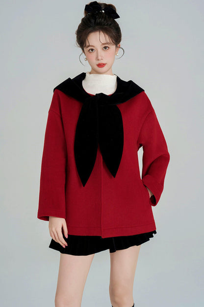 Shawl Hood Style Flare Coat