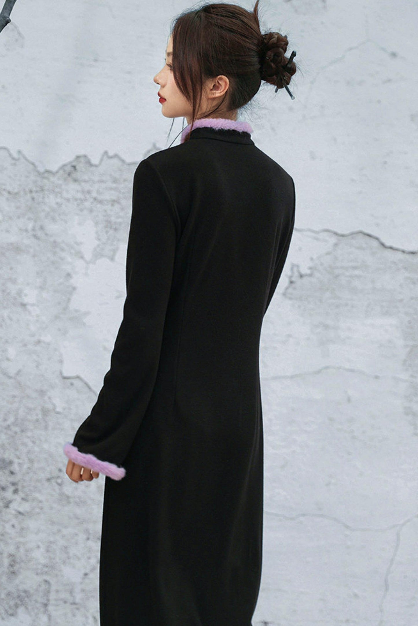 Wisteria Embroidery Knit Dress