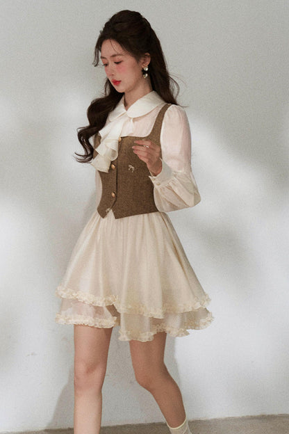 프렌치 니치 포트 투 피스 드레스