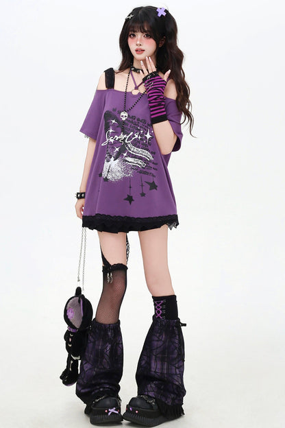 アジアンワンショルダールーズTシャツ