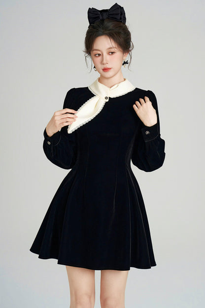 Hepburn Inspired Velvet Dress