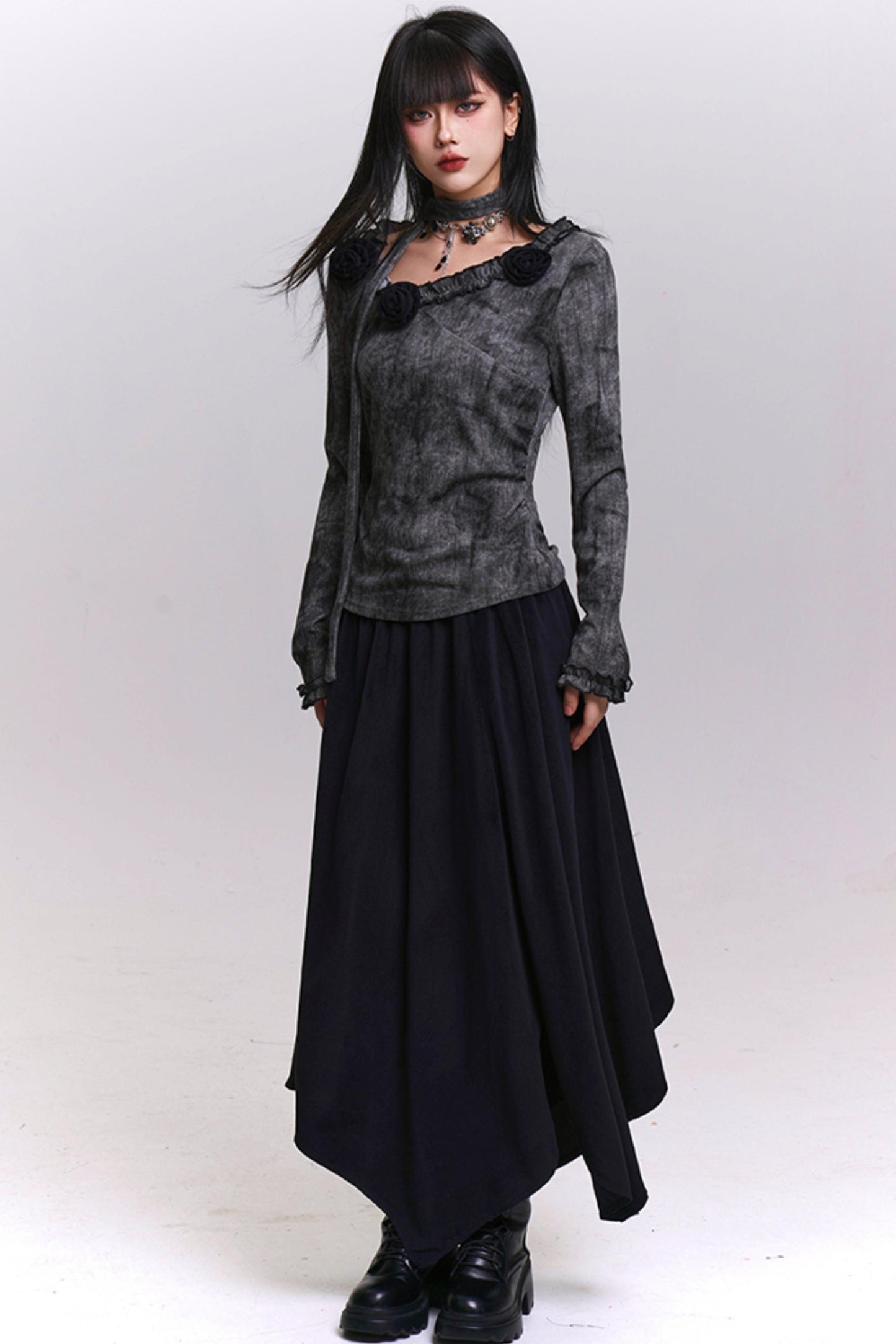 エレガントツーピーススカートセットアップ