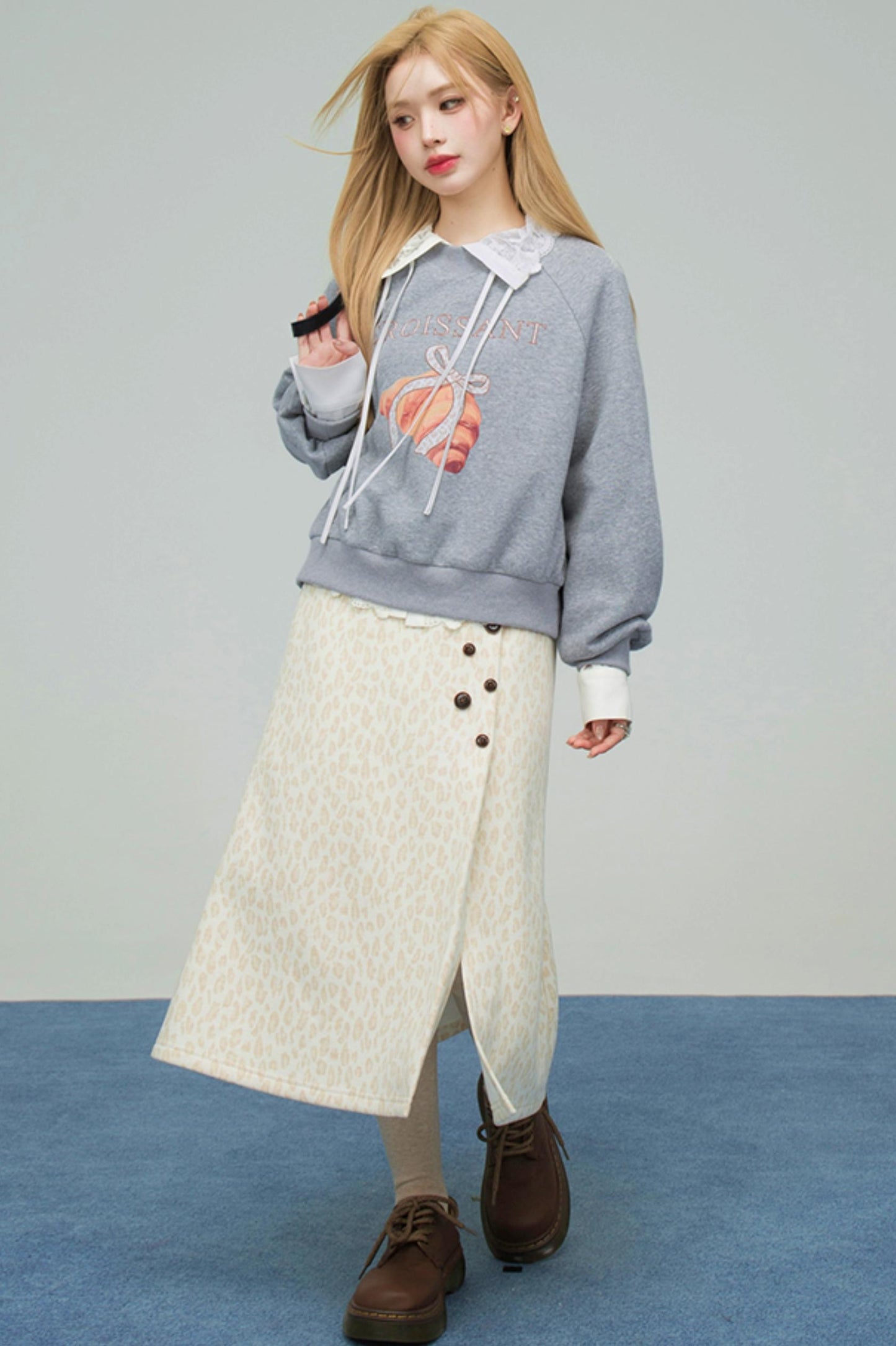 レオパードスウィートハートニットスカート