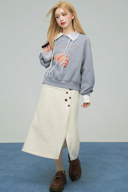 レオパードスウィートハートニットスカート