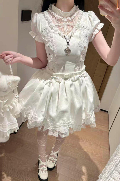 Gothic Doll Dress Adorned with Crosses