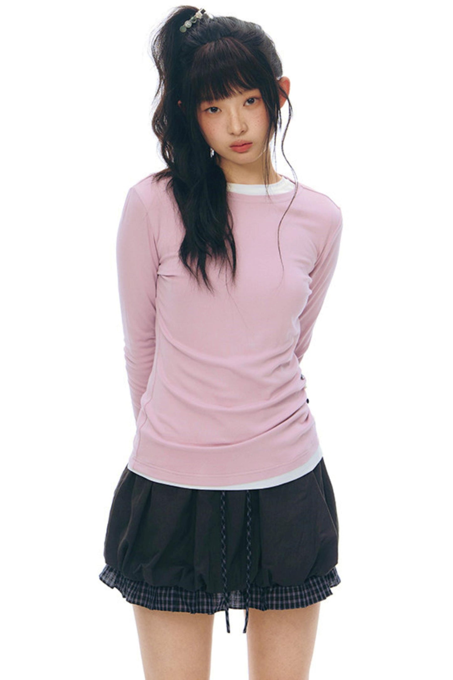 フラワーバッドスプライスドスカート