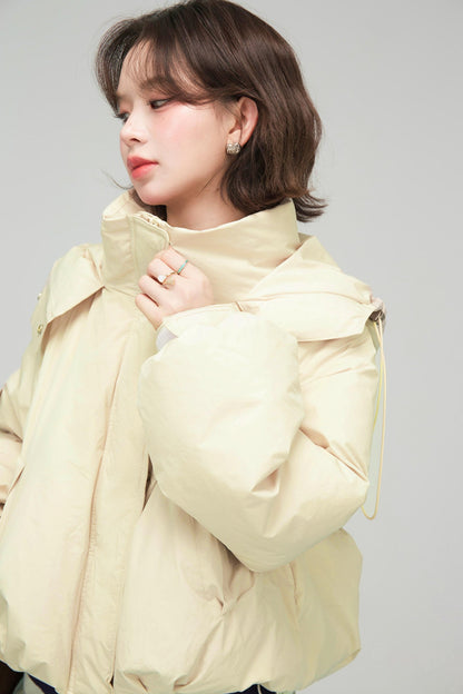 オートミールショートダウンジャケット