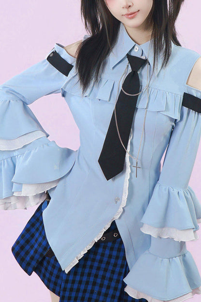 Moonblue-Schul-Lagenhemd