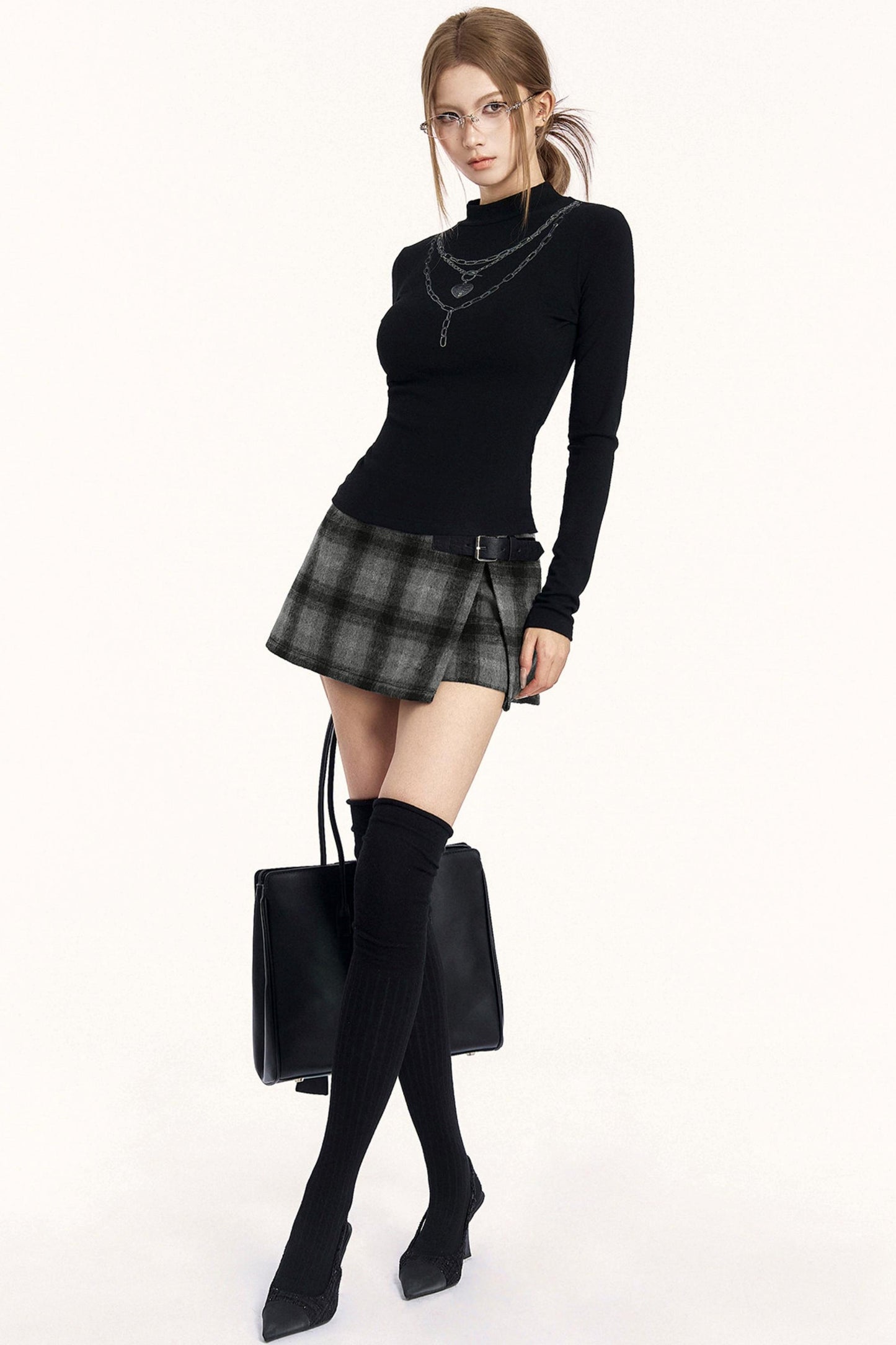 Spice Girl Chain Print High Neck Top