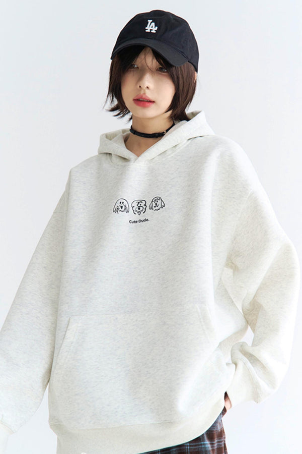 Puppy Print Hooded Sweatshirt