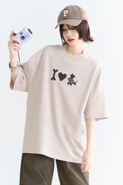 Embroidered Papi Crew Neck T-Shirt