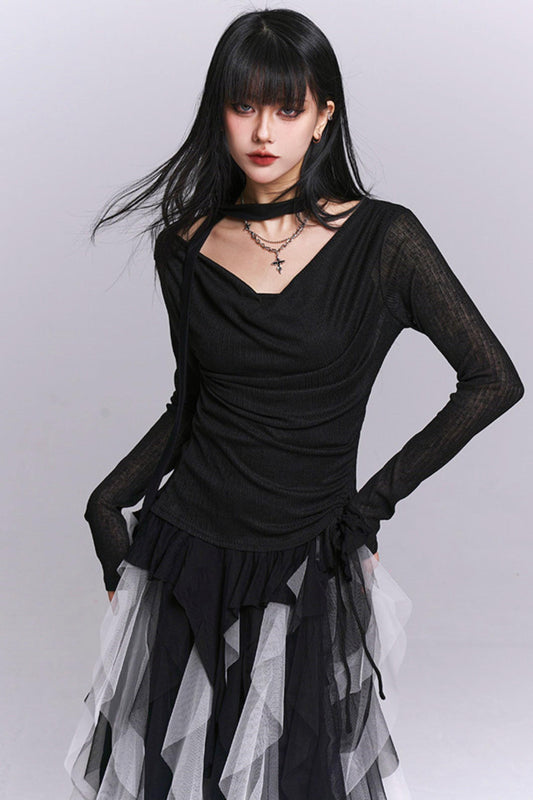 ゴーストガールオープンネックトップス+インナー