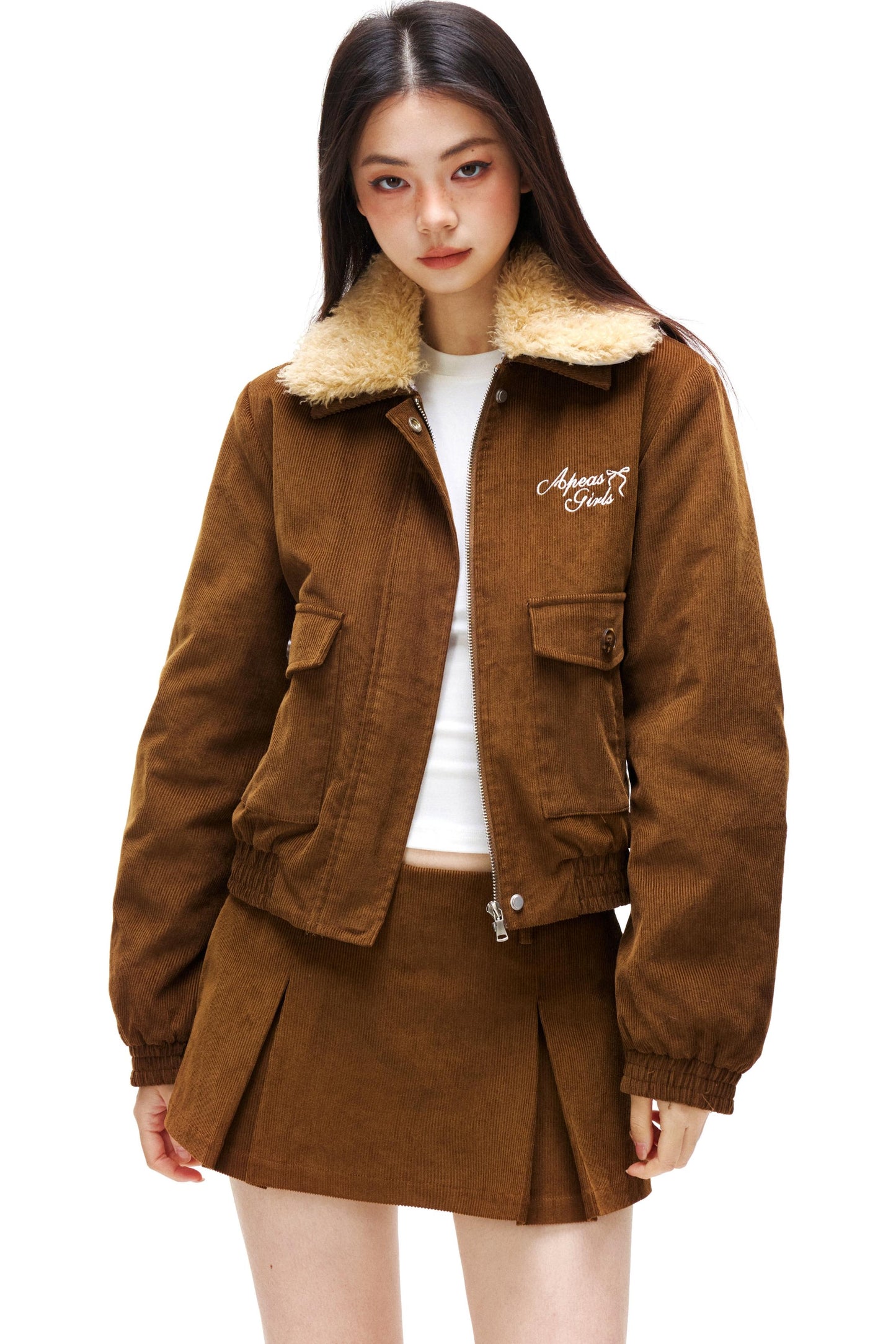 Retro Corduroy Jacket Set