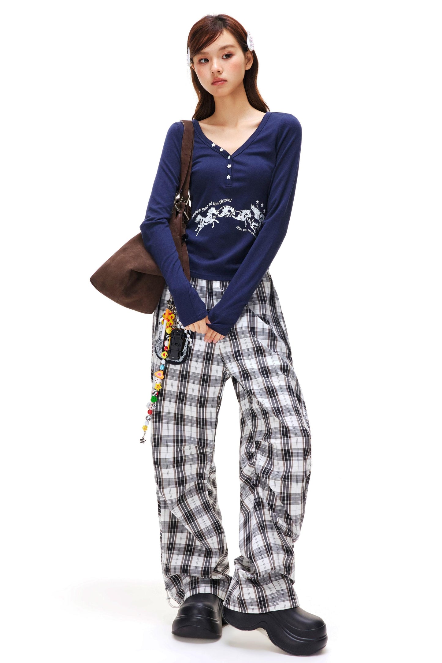 Happy Horse Design Star V-neck Top