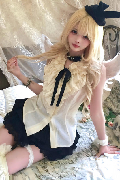 Gothic Ruffle Vest + Skirt