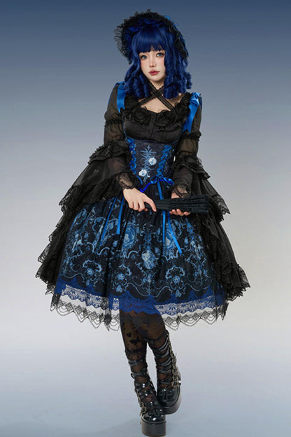 Decadent Gothic Lace Princess-Sleeve Top