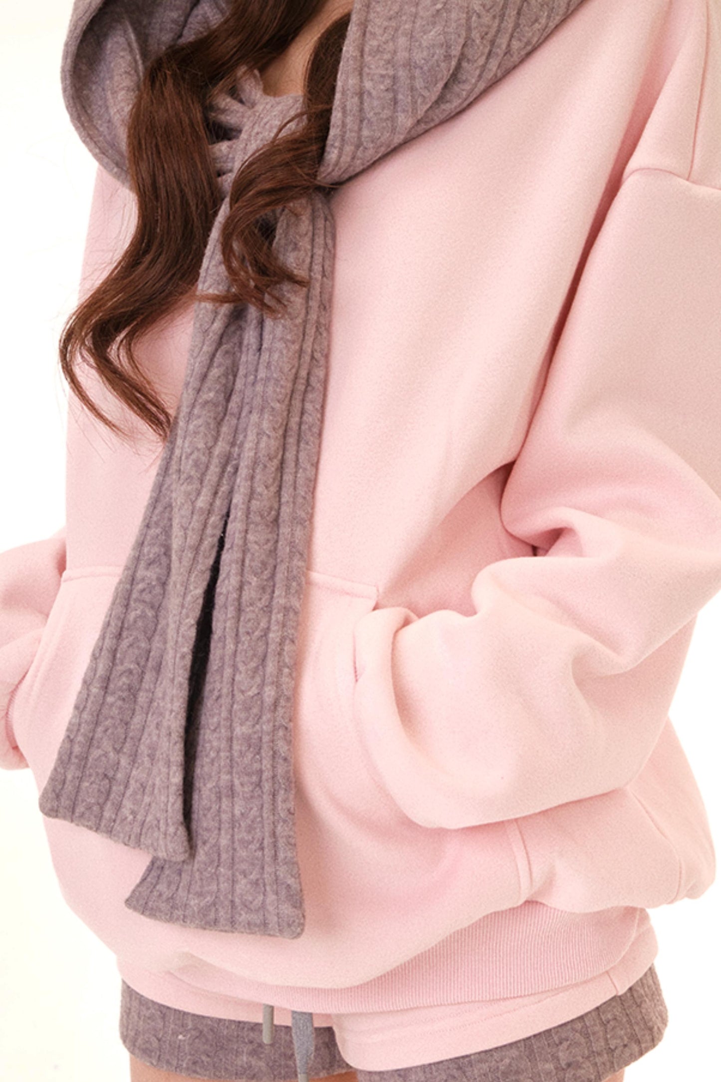 Color Block Hooded Fleece Jacket Set