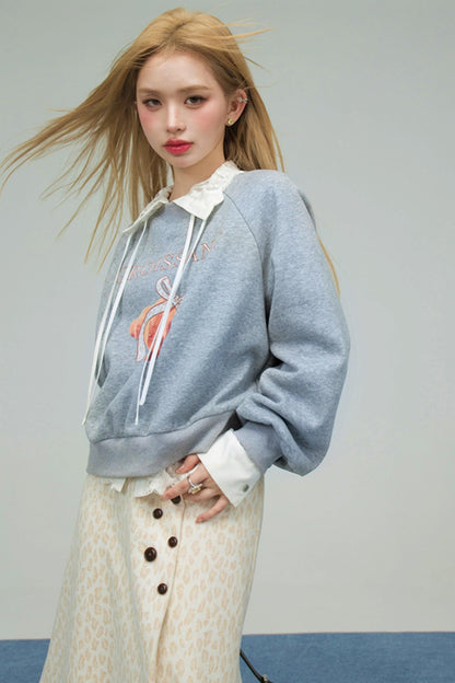 クロワッサングレーラパードスウェット