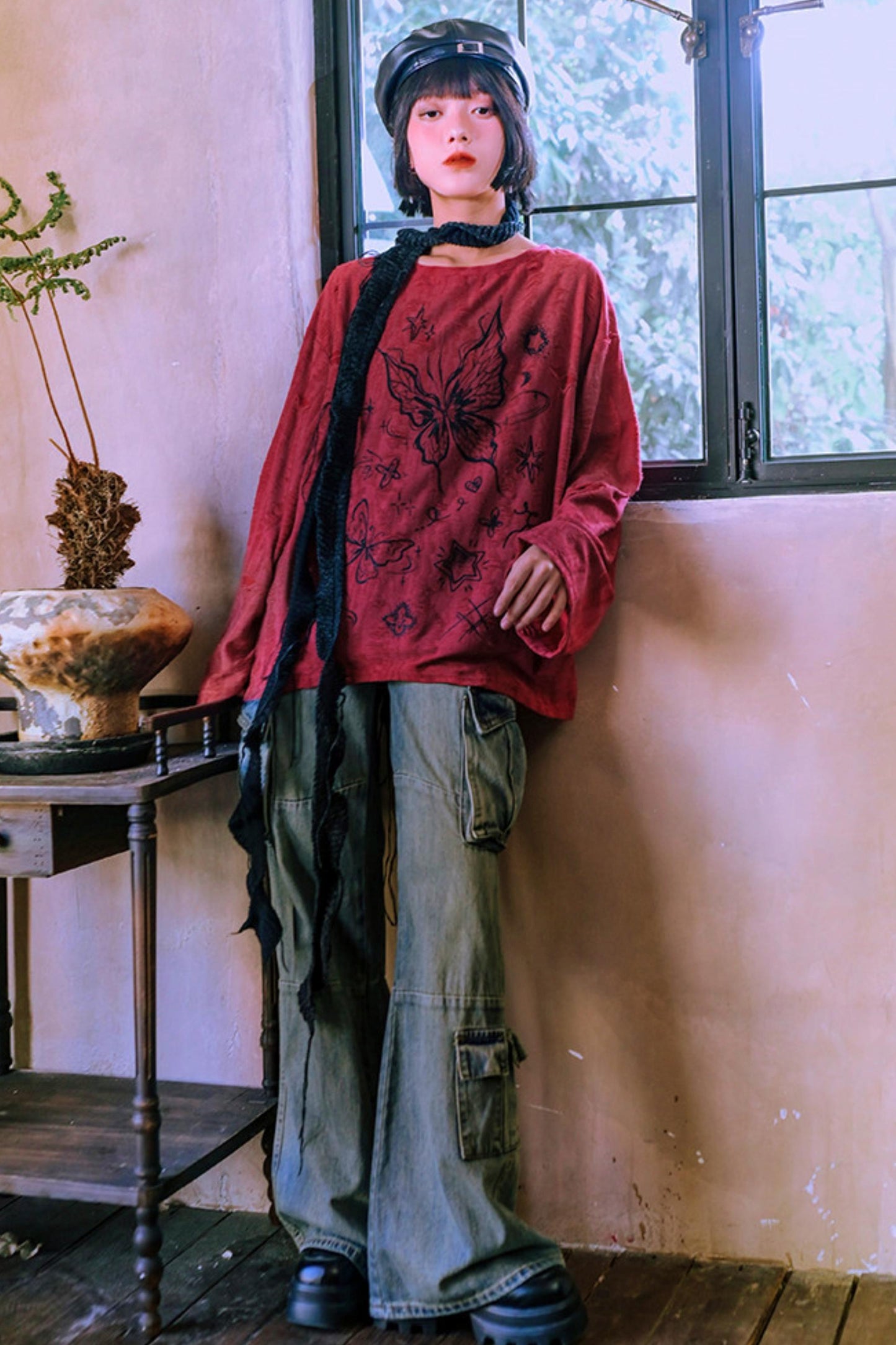 Butterfly Illusion Retro Top