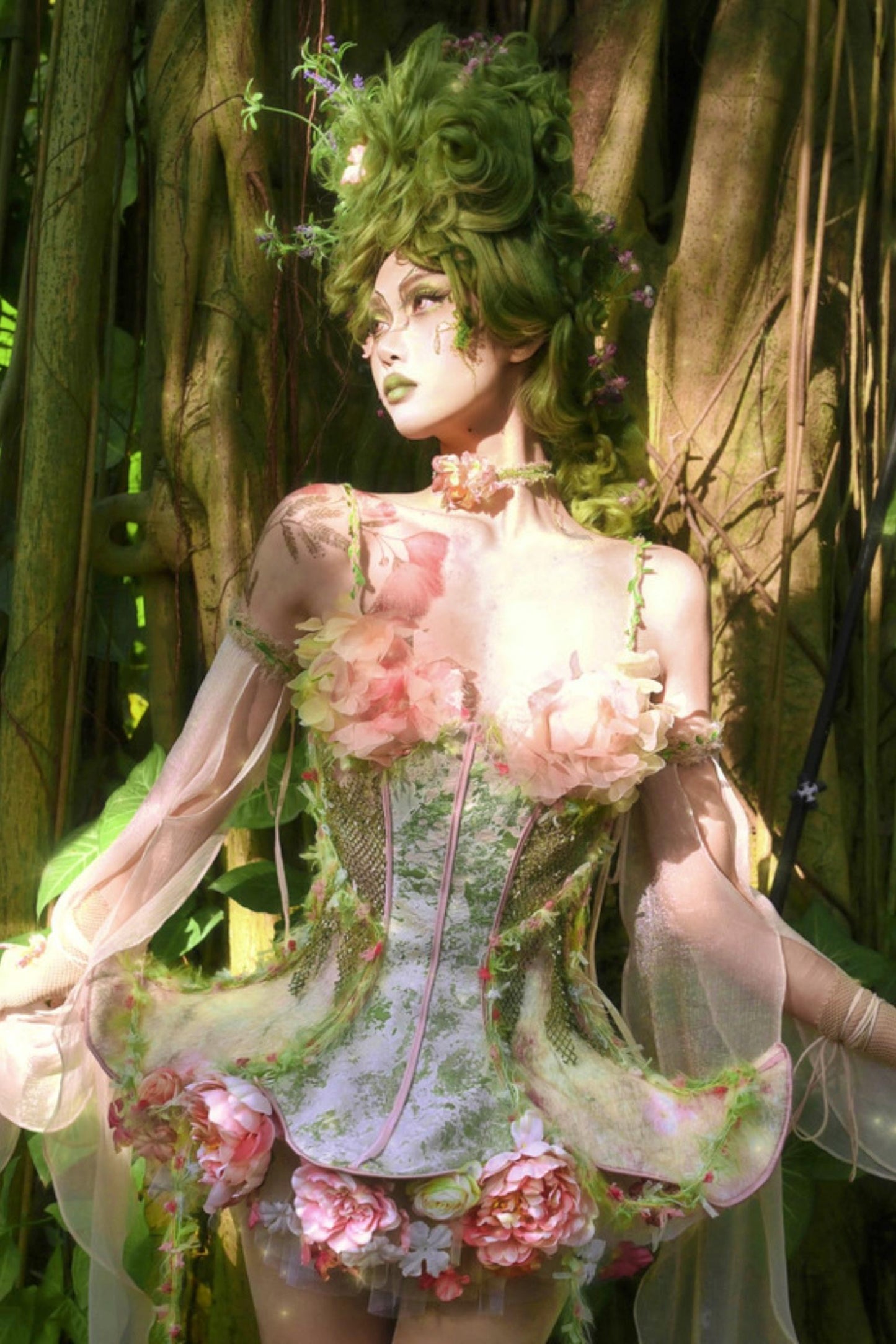 Forest Elf Corset Dress Setup