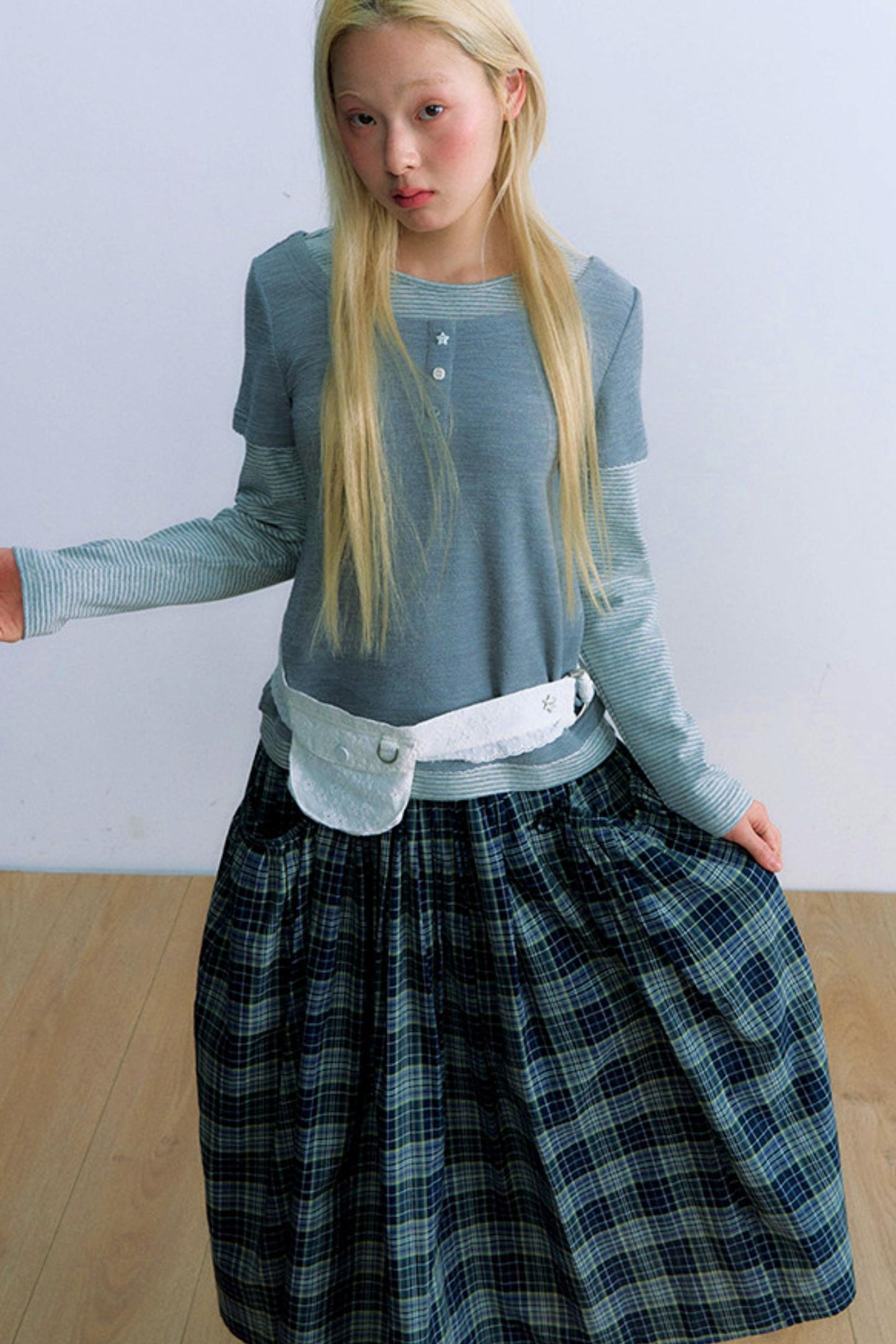 コントラストカラーレイヤートップス