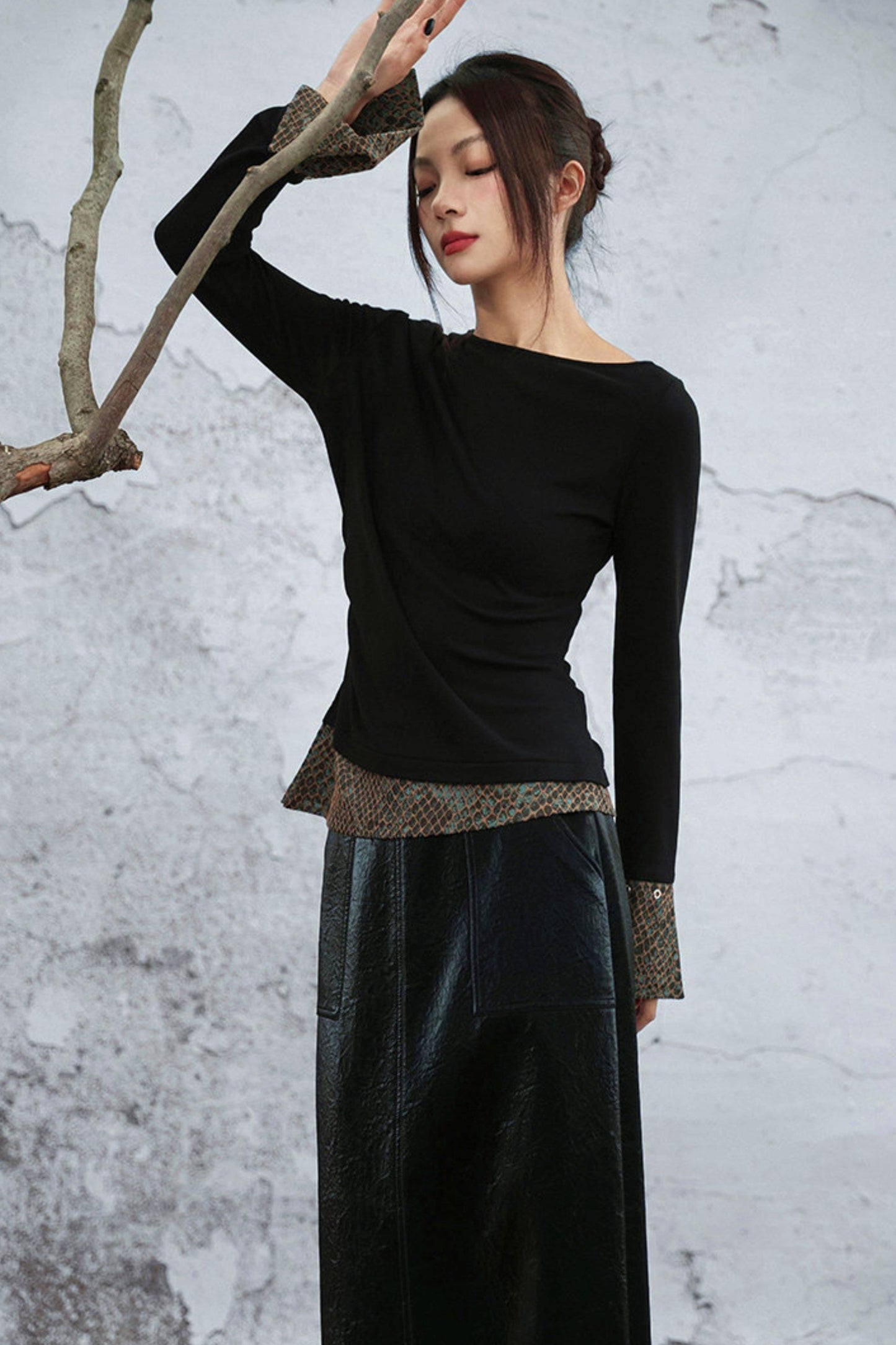 フィッシュスケールジャカードトップス