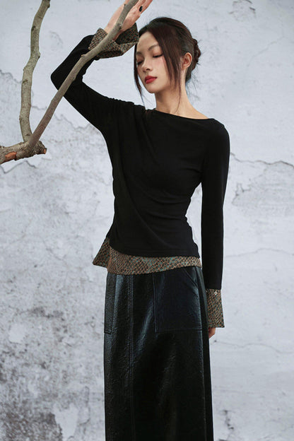 フィッシュスケールジャカードトップス