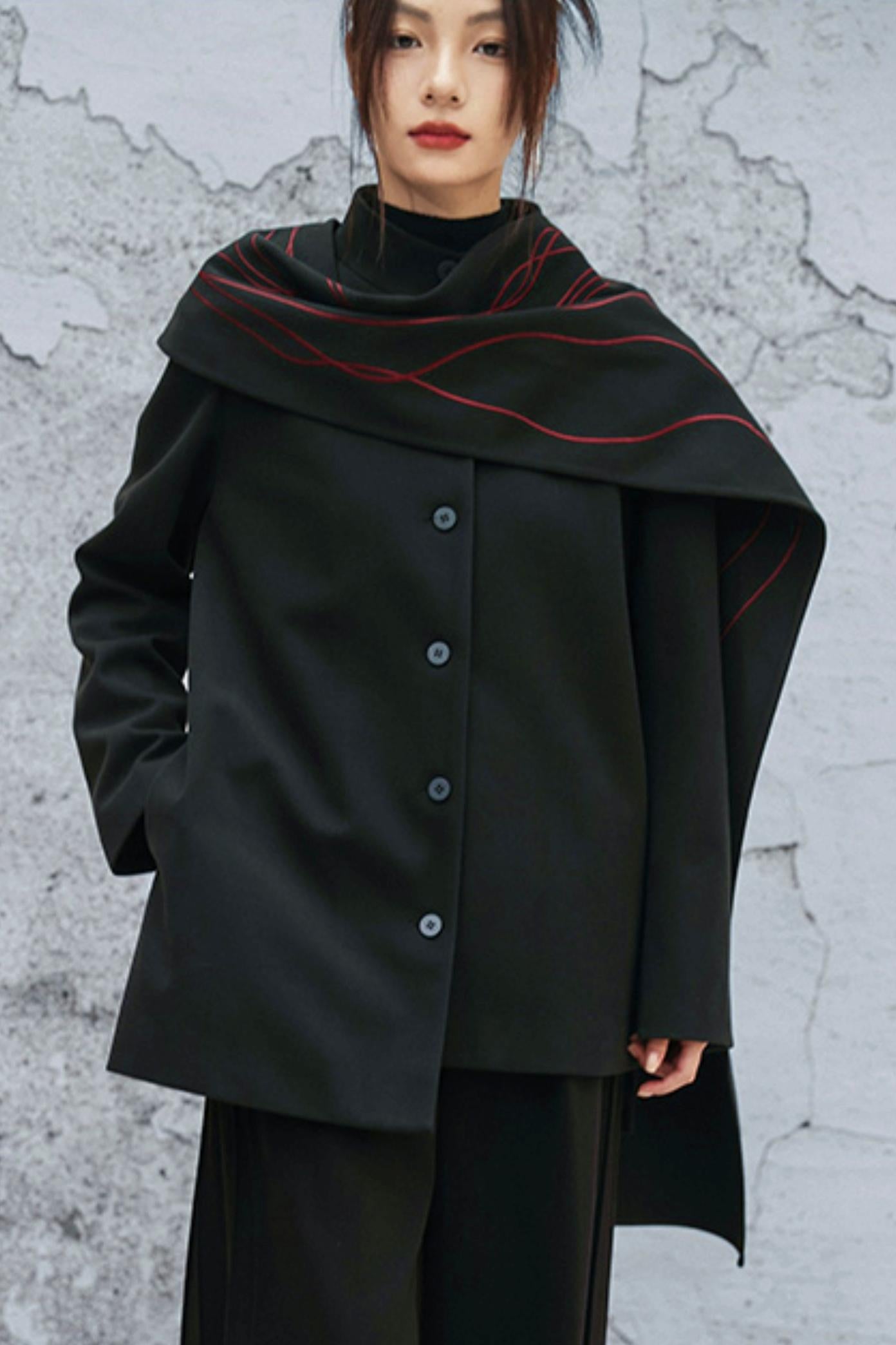 アシメトリカルパッチワークブレザー