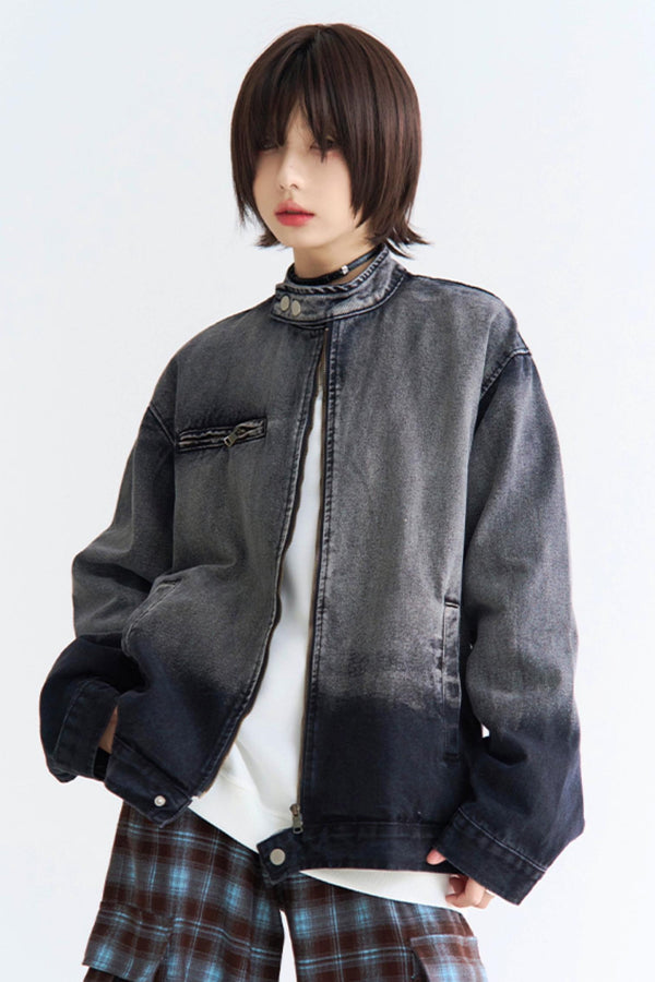 Relaxed ombre jeans jacket