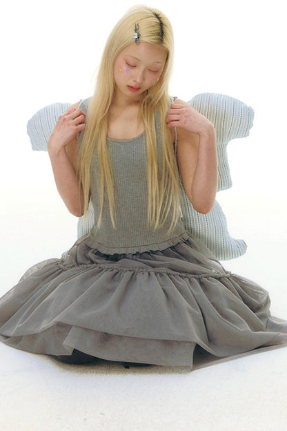 Robe chasuble en tulle Y2K