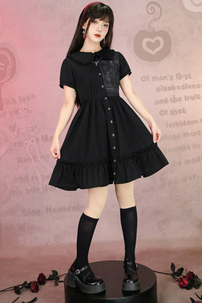 Black Lace Shirt Dress
