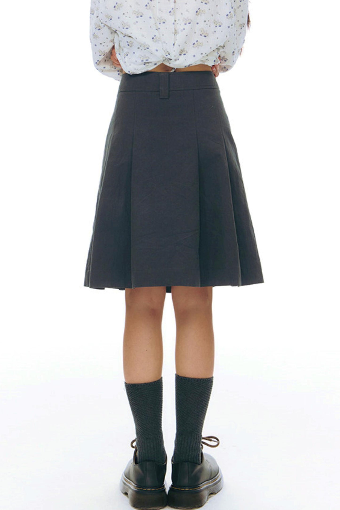 プリーティッドエーラインミディスカート