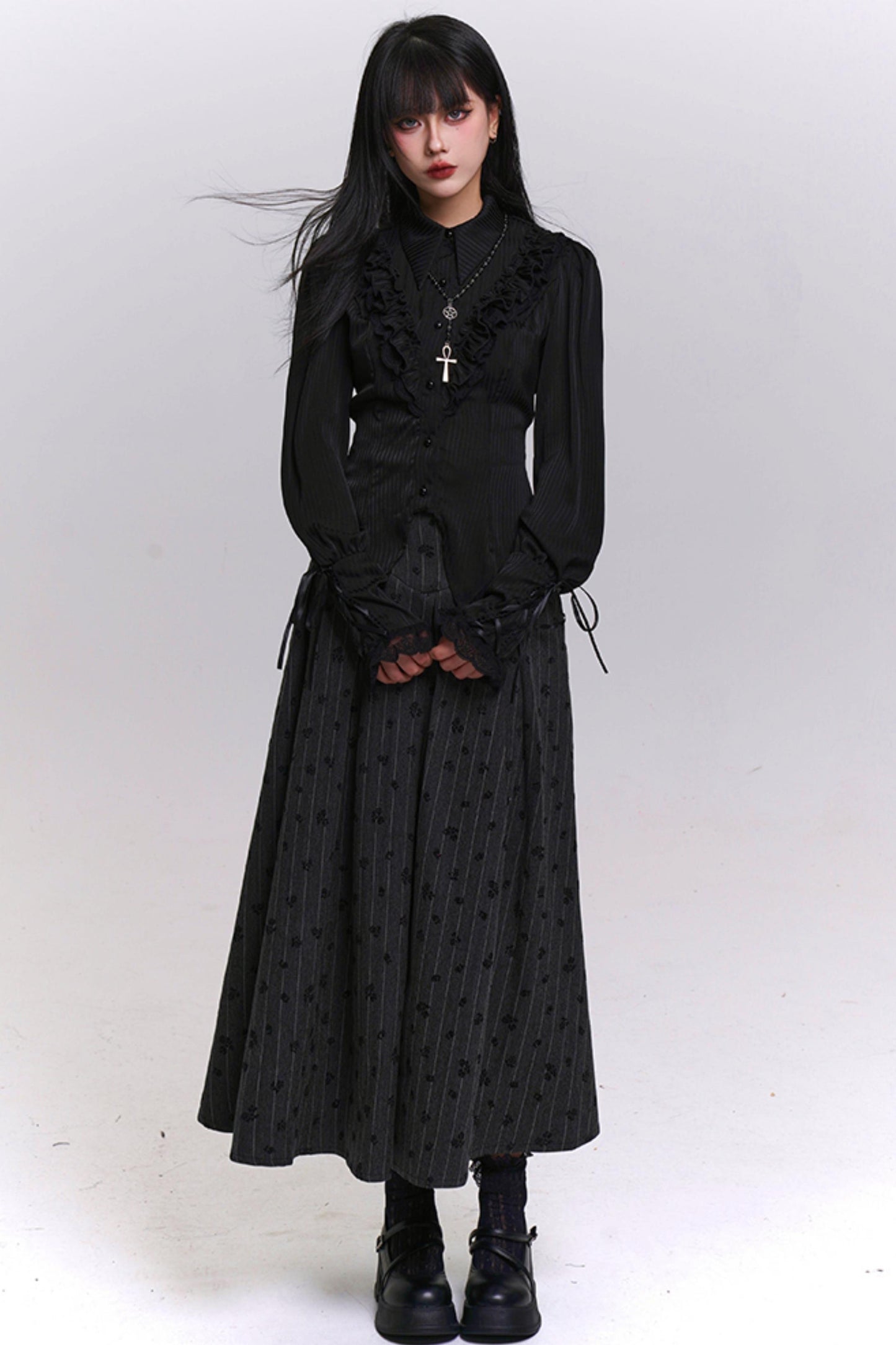 クラシックストライプパターンエーラインスカート