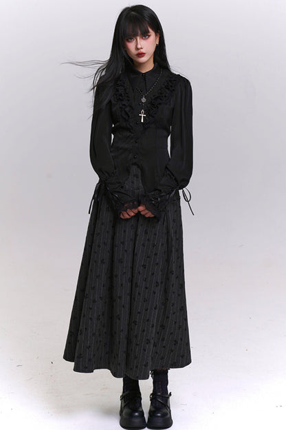 クラシックストライプパターンエーラインスカート